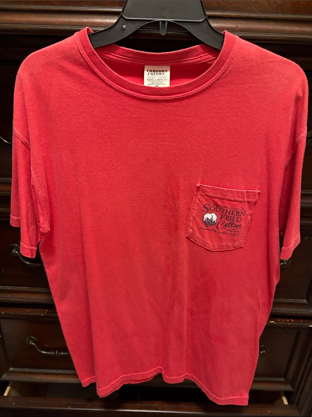 Southern Fried Cotton Red Short-Sleeve Pocket Tee- Medium
